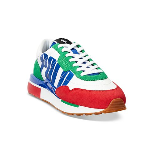 Polo Ralph Lauren Mens Train 89 Logo Colorblocked Lace-Up Sneakers