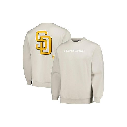 PLEASURES Mens Gray San Diego Padres Ballpark Pullover Sweatshirt