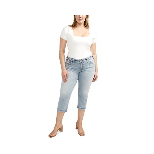 Silver Jeans Co. Plus Size Britt High-Rise Curvy-Fit Capri Jeans