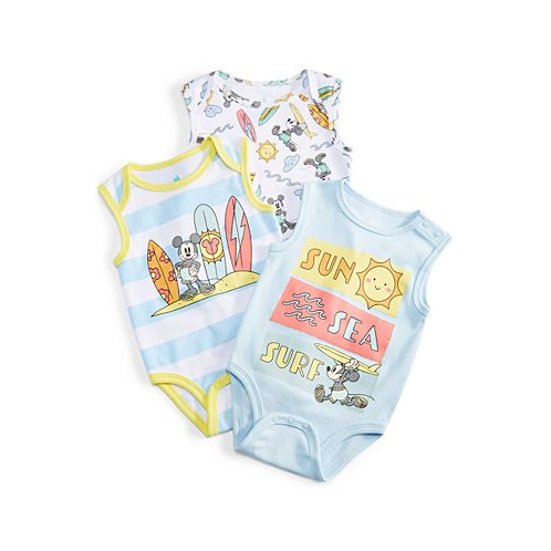 Disney Baby Mickey Mouse Surf Bodysuits Pack of 3