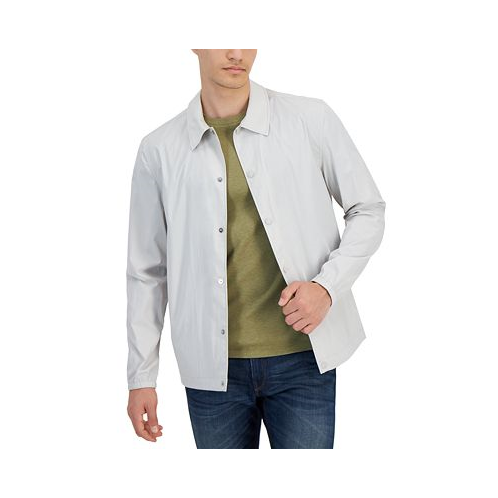 Michael Kors Mens Snap-Front Nylon Shirt Jacket