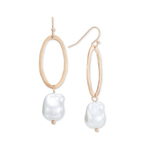 Style & Co Open Oval & Color Stone Drop Earrings