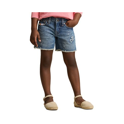 Polo Ralph Lauren Toddler and Little Girls Paint-Splatter-Print Cotton Denim Shorts