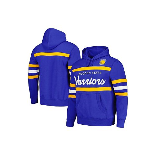 Mitchell & Ness Mens Royal Golden State Warriors Head Coach Pullover Hoodie