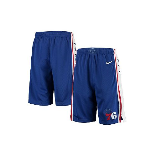 Nike Big Boys and Girls Royal Philadelphia 76ers 2020/21 Swingman Shorts - Icon Edition