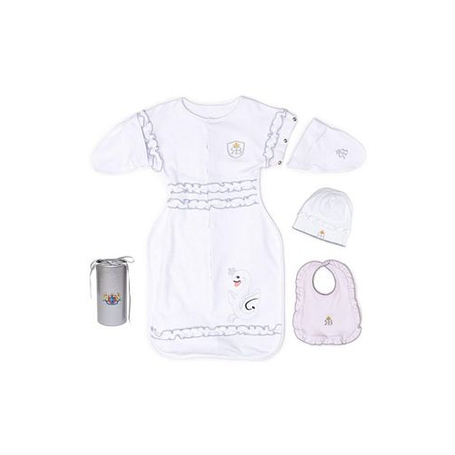 Royal Baby Collection Baby Royal Baby Snap and Dream Swaddle Transition Hip-Healthy Design With Hat And Bib in Gift Box