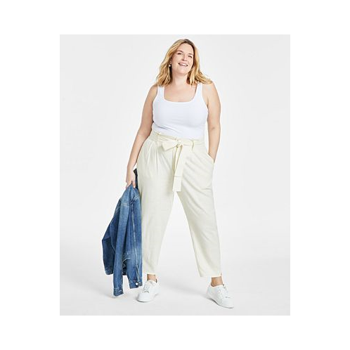 On 34th Trendy Plus Size Belted High-Rise Ankle Pants