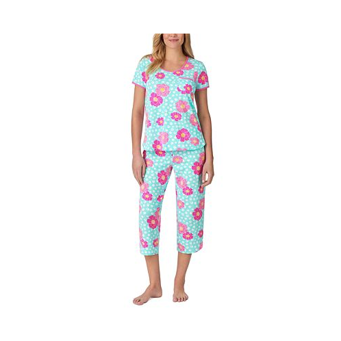 Cuddl Duds Womens 2-Pc. Printed Cropped Pajamas Set
