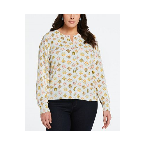ELLA Rafaella Plus Size Super Soft Floral Print Cardigan Sweater