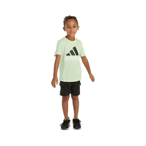 Adidas Toddler & Little Boys 2-Pc. Logo Graphic T-Shirt & French Terry Cargo Shorts Set