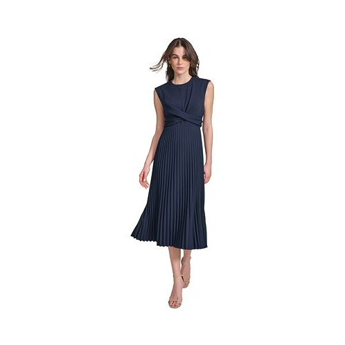 Calvin Klein Womens Pleated A-Line Dress