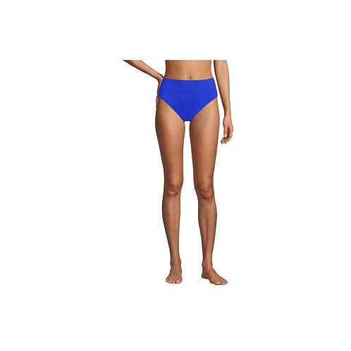 Lands End Womens Chlorine Resistant High Leg High Waisted Bikini Swim Bottoms