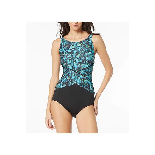Gabar Womens Missy Abstract Bloom High Neck one piece Swimsuit