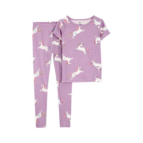 Carters Big Girls 2 Piece Unicorn 100% Snug Fit Cotton Pajamas
