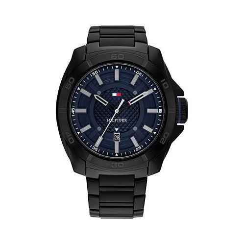 Tommy Hilfiger Mens Quartz Black Stainless Steel Watch 46mm