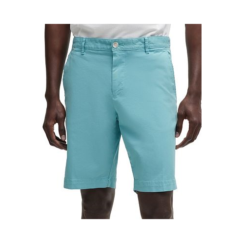 Hugo Boss Mens Stretch-Cotton Twill Slim-Fit Shorts