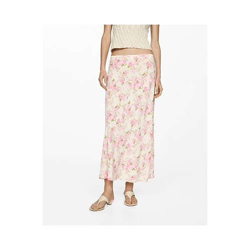 MANGO Womens Floral Midi Skirt