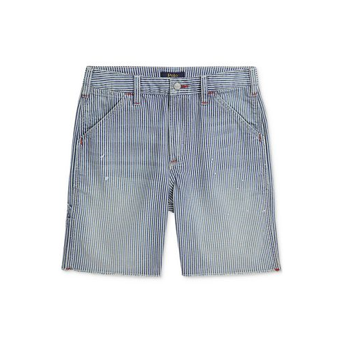 Polo Ralph Lauren Big Boys Indigo Striped Denim Carpenter Shorts