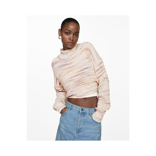 MANGO Womens Knitted Cropped Sweater