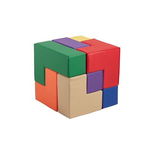 ECR4Kids SoftZone Brainy Building Blocks Foam Puzzle Assorted 7-Piece