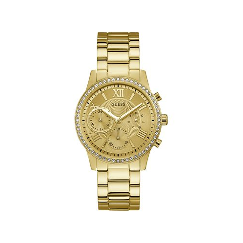 GUESS Womens Multi-function Gold Tone Stainless Steel Watch 40 mm