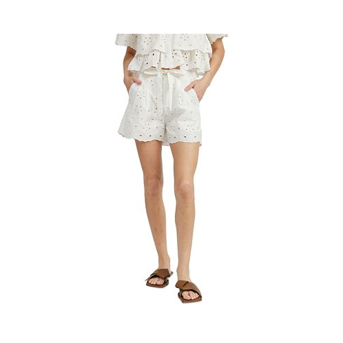 En Saison Womens Marina Cotton Eyelet Shorts