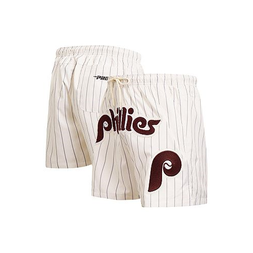Pro Standard Mens Cream Philadelphia Phillies Pinstripe Retro Classic Woven Shorts