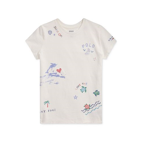 Polo Ralph Lauren Big Girls Cotton Signature-Print T-Shirt