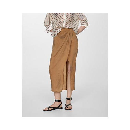 MANGO Womens Slit Detail Lyocell Skirt