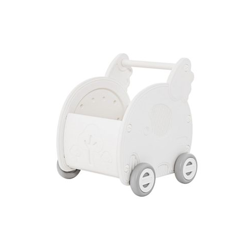 Slickblue Baby Walker Push Toy with Handle for Boys Girls of 3+ Years Old-White