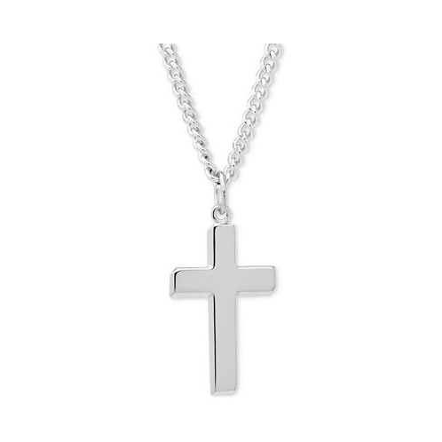 Macys Simple Cross Pendant Necklace in Sterling Silver