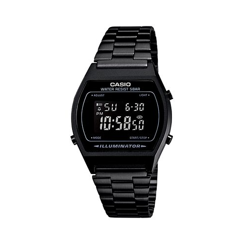 Casio Mens Digital Vintage Black Stainless Steel Bracelet Watch 39x39mm B640WB-1BMV
