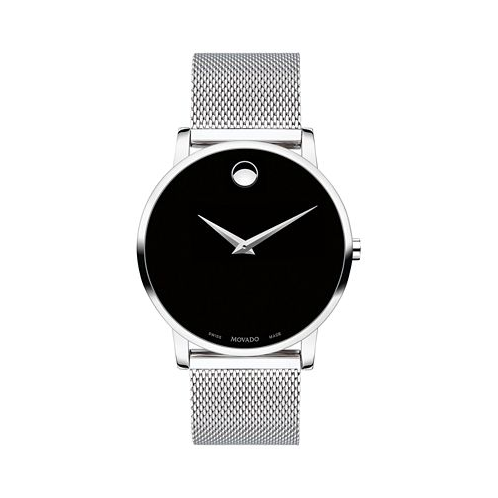 Movado Unisex Swiss Museum Classic Stainless Steel Mesh Bracelet Watch 40mm