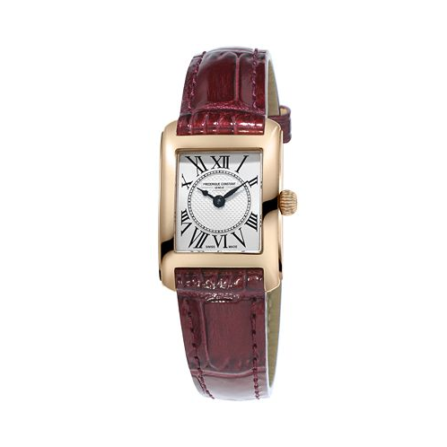 Frederique Constant Womens Swiss Carree Red Patent Leather Strap Watch 23x21mm