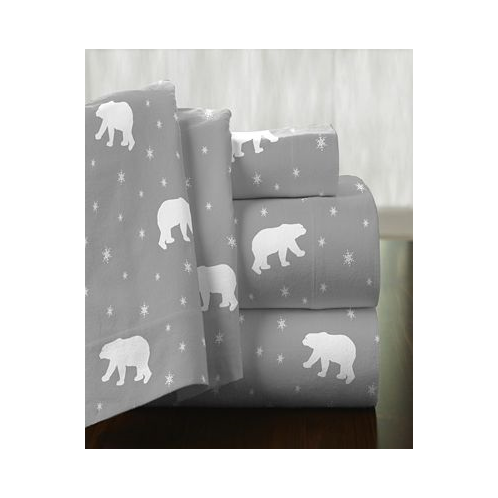 Pointehaven Polar Bear Superior Weight Cotton Flannel Sheet Set Twin