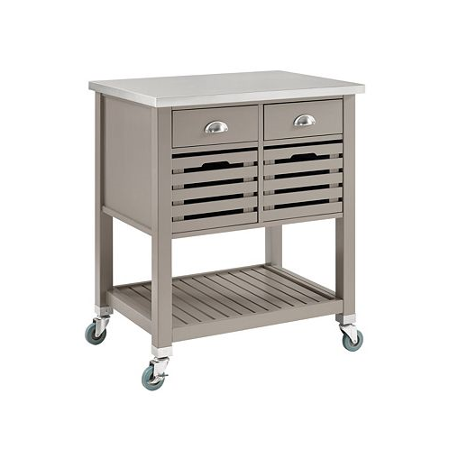 Linon Home Decor Robbin Kitchen Cart Gray