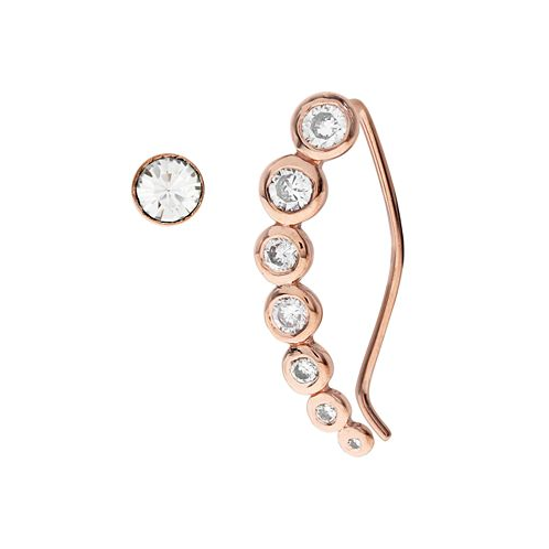 Rhona Sutton Bodifine Rose Gold Plated Sterling Silver Ear Climber and Stud Set