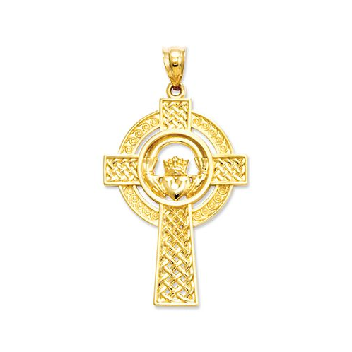 Macys 14k Gold Charm Celtic Claddagh Cross Charm