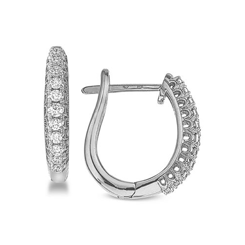 Macys Diamond Hoop Earrings (1/4 ct. t.w.) in 10k White Gold