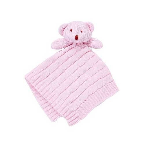 3 Stories Trading Baby Girl Knit Bear Security Blanket