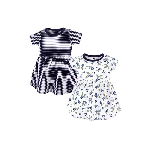 Hudson Baby Toddler Girls Cotton Short-Sleeve Dresses 2pk Blueberries