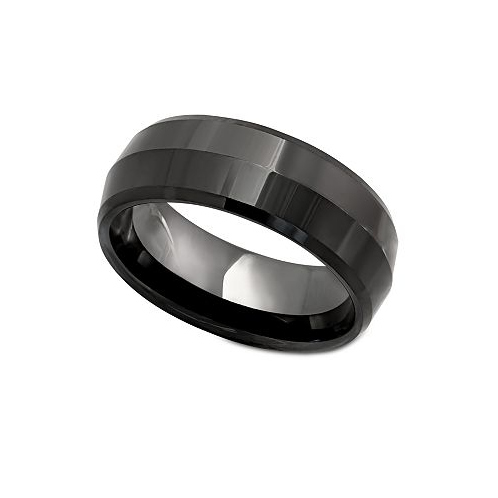 Macys Mens Black Ceramic 8mm Ring