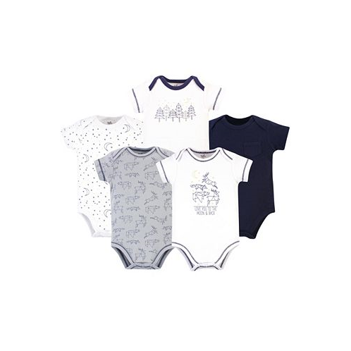 Touched by Nature Baby Boys Baby Organic Cotton Bodysuits 5pk Constellation