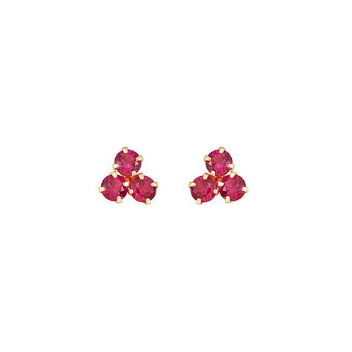 Macys Ruby (3/4 ct. t.w.) Button Stud in 10k Yellow Gold