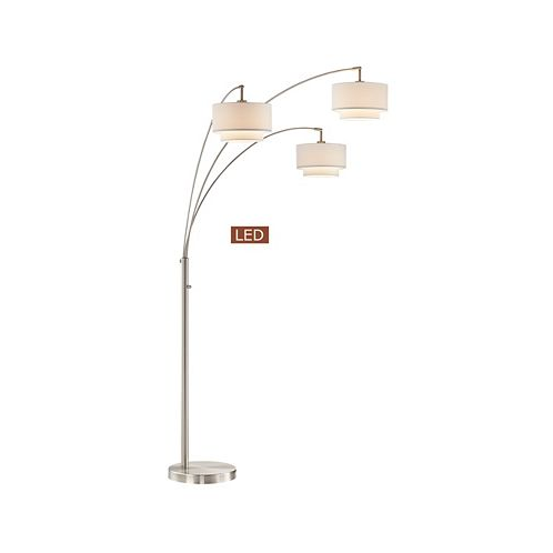 Artiva USA Lumiere III 80 LED Arched Floor Lamp Double Layer Shade with Dimmer
