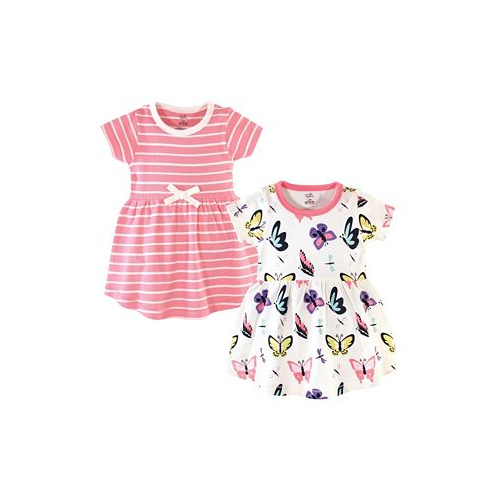 Touched by Nature Baby Girl Organic Cotton Short-Sleeve Dresses 2pk Butterflies and Dragonflies