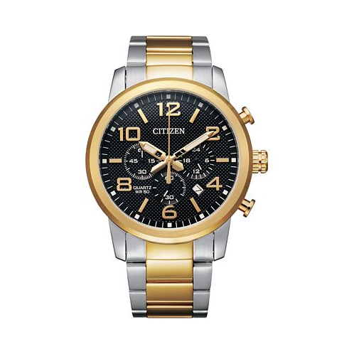 Citizen Mens Quartz Chronograph Two-Tone Stainless Steel Bracelet Watch 42mm
