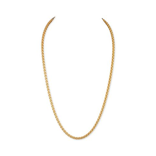 Esquire Mens Jewelry 22 Wheat Chain Link Necklace in 14k Gold-Plated Sterling Silver