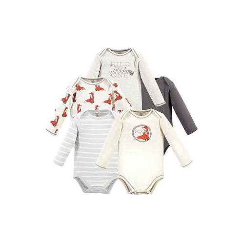 Touched by Nature Baby Boys Baby Organic Cotton Long-Sleeve Bodysuits 5pk Boho Fox