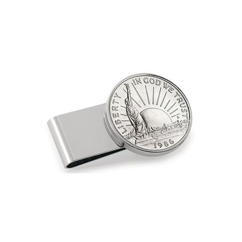 American Coin Treasures Mens Statue of Liberty Commemorative Half Dollar Stainless Steel Coin Money Clip